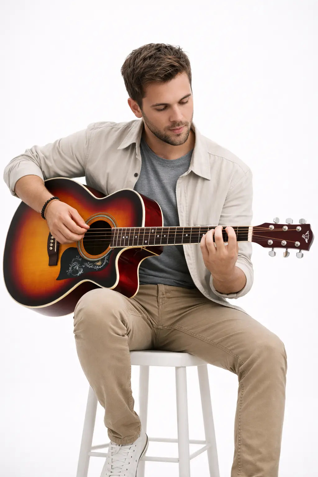 TFLY Cutaway Acoustic Guitar Sunburst Finish with Rosewood Fretboard