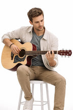 TFLY Semi-Acoustic Guitar with Built-in 3-Band EQ & Tuner - Cutaway Design