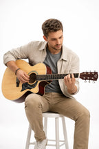 TFLY Acoustic Guitar Rosewood Fretboard - Natural Finish Dreadnought