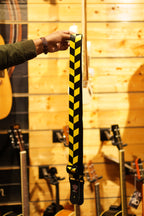 Yellow & Black Chevron Guitar Strap – Adjustable Fabric Design
