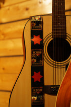 Classic Rock Star Guitar Strap – Bold Design with Leather Tips