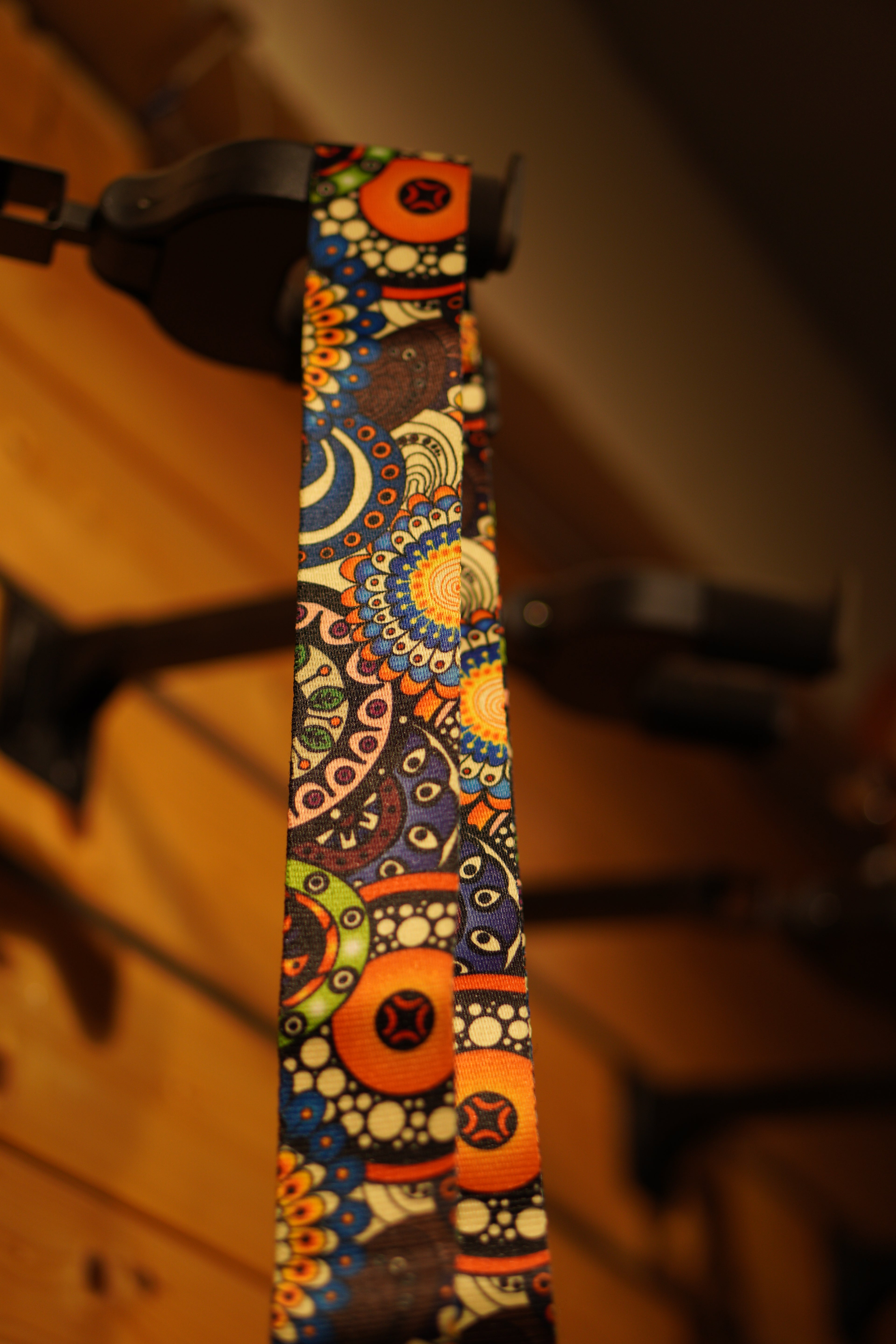 Vintage Tribal Design Guitar Strap with Premium Leather Tips
