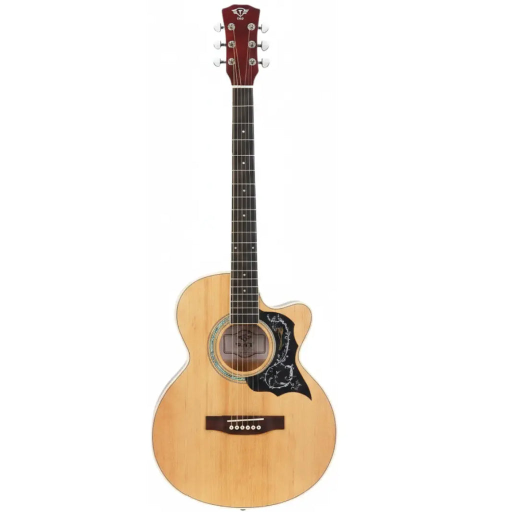 TFLY Acoustic Guitar Rosewood Fretboard - Natural Finish Dreadnought
