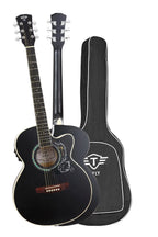TFLY Semi-Acoustic Guitar Black Finish with 3-Band EQ & Tuner - Cutaway Design